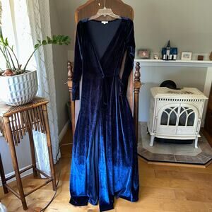 Baltic Born Deep Blue Velvet Maxi Dress